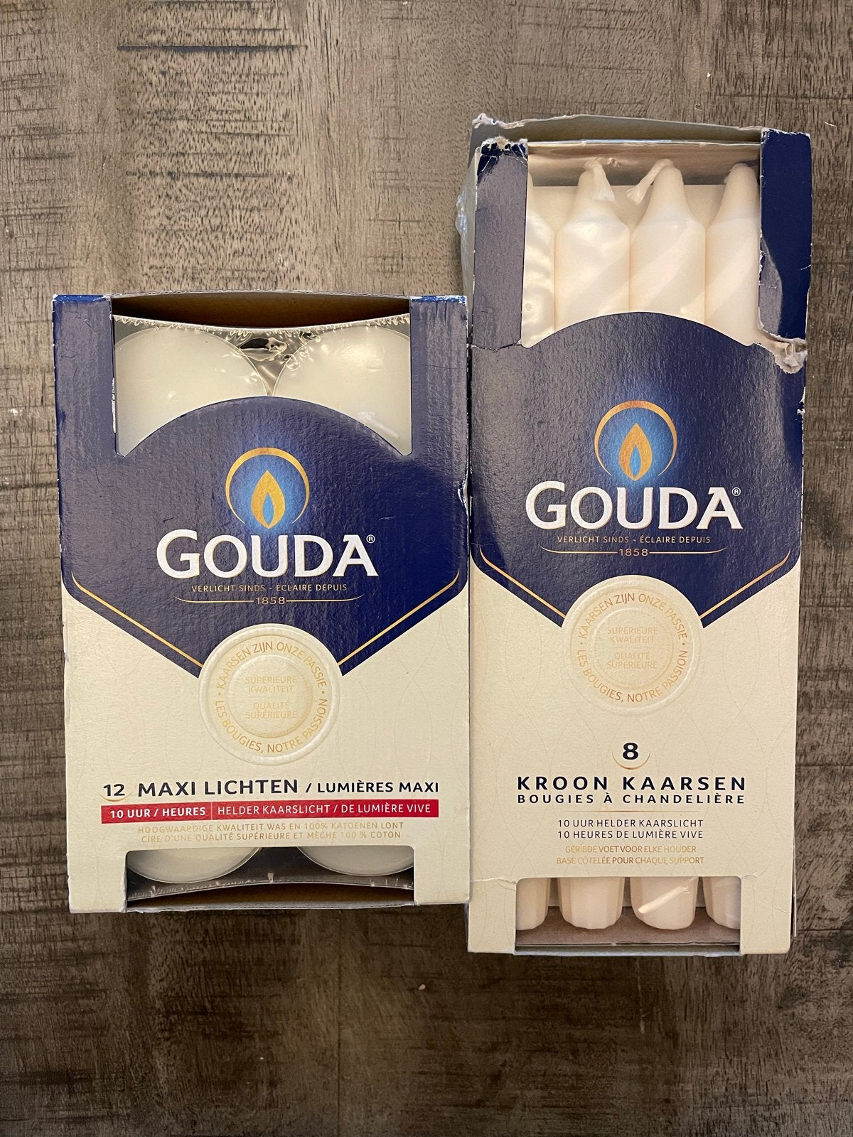 Gouda Kaarsen: Maxi Lichten en Kroonkaarsen, Ophalen, Kaars, Wit, Overige merken