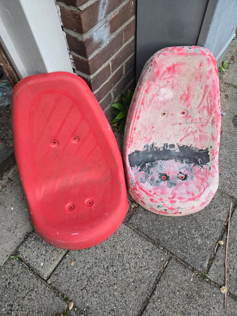 Rode mammoet skelterstoeltjes - 2 stuks, Ophalen of Verzenden, Gebruikt, Mammoet