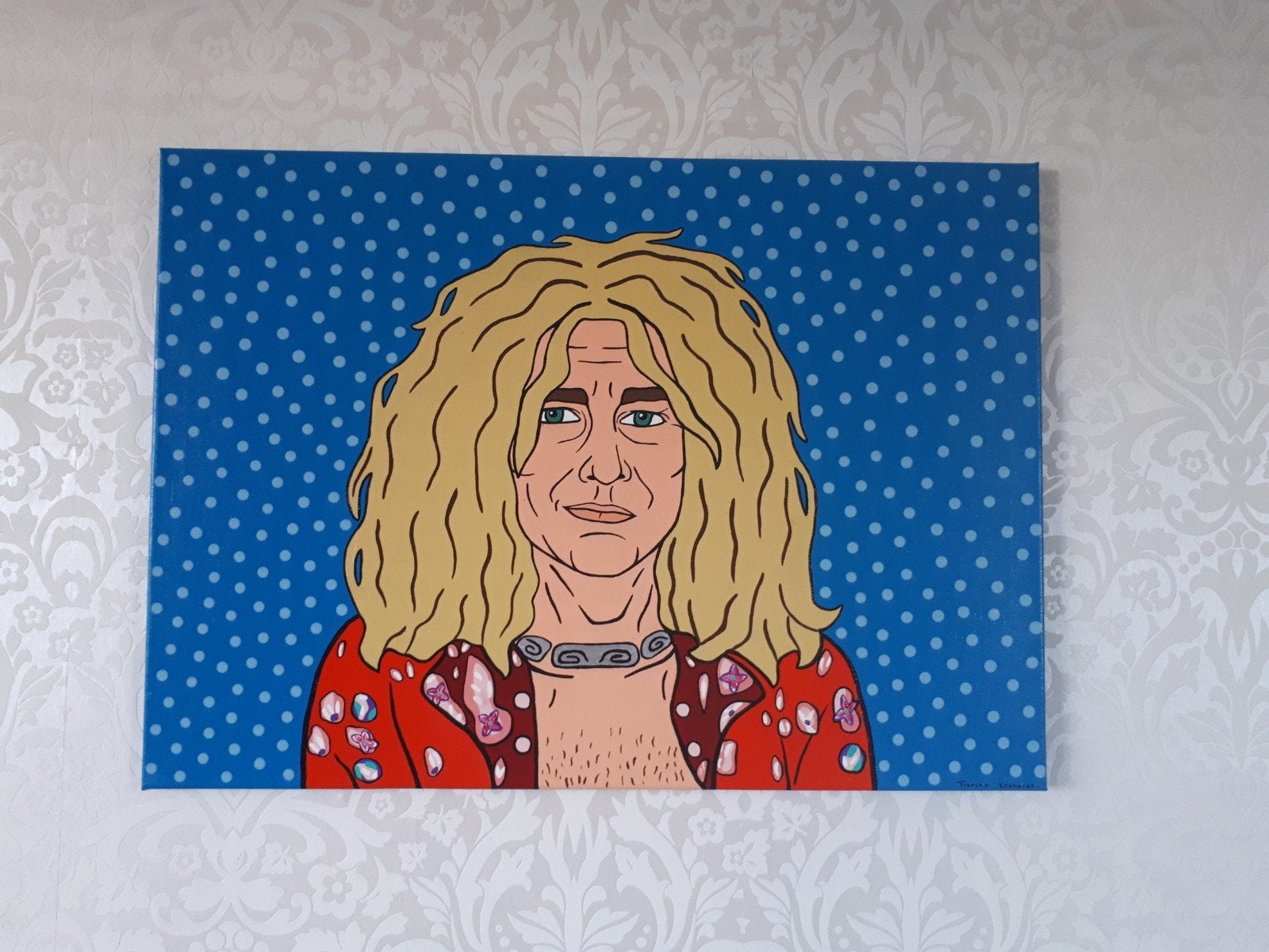 handgeschilderd Led Zeppelin Robert Plant schilderij 50x70, Antiek en Kunst, Ophalen of Verzenden