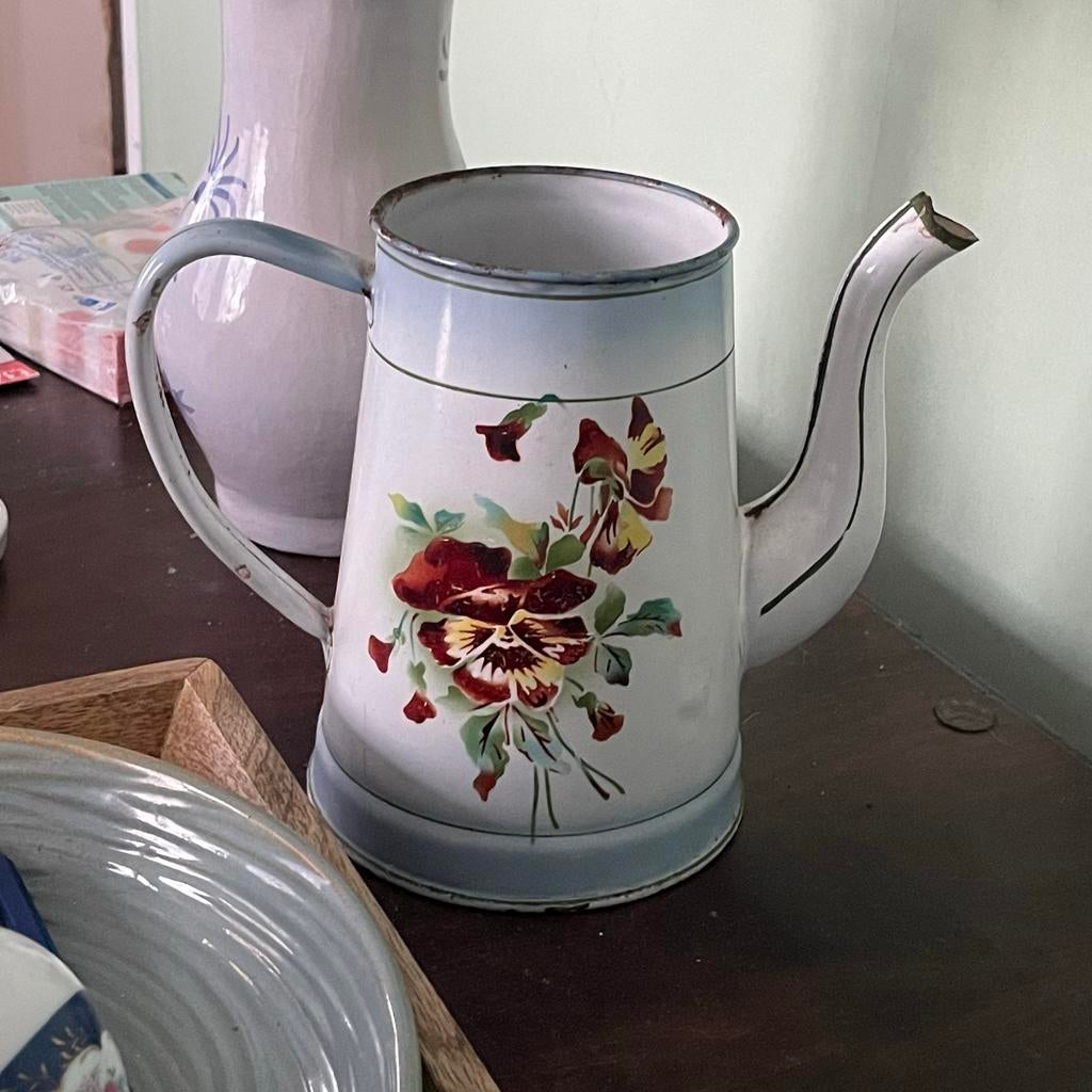 Japy Anzin geëmailleerde cafetière - Art Deco, Antiek en Kunst, Ophalen of Verzenden