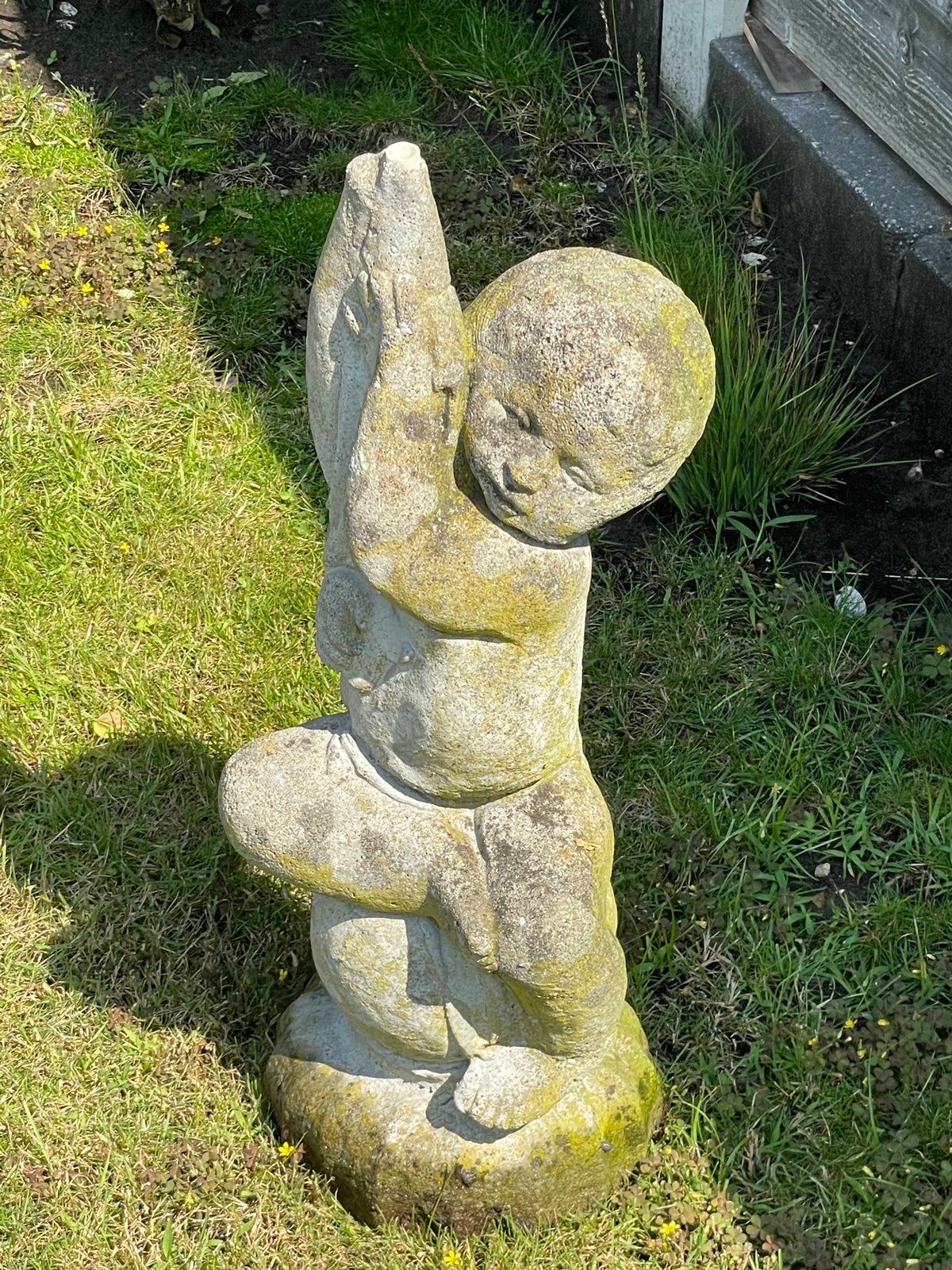 Brocante oud zwaar tuinbeeld masief, Tuin en Terras, Tuinbeelden, Ophalen, Gebruikt