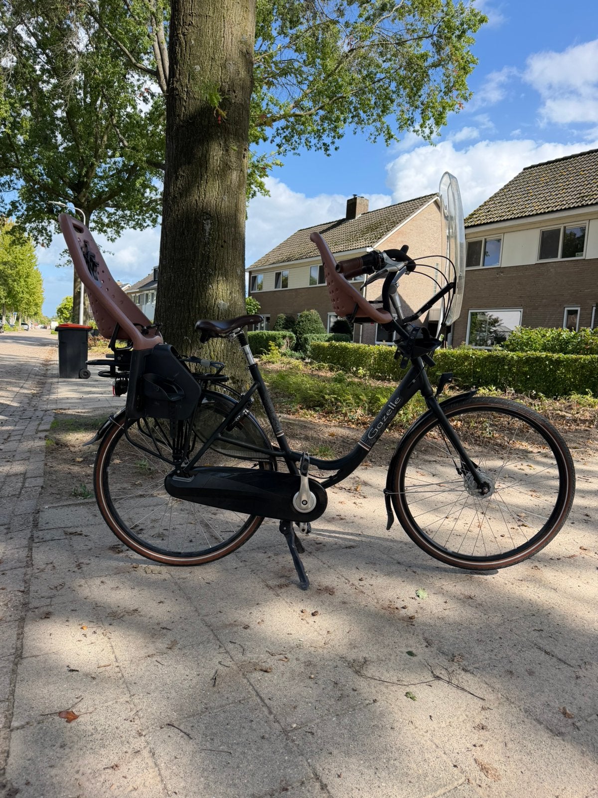 Gazelle Bloom moederfiets 57 cm met 2 Thule Yepp zitjes, Ophalen, 2 zitjes, Gebruikt, 56 cm of meer