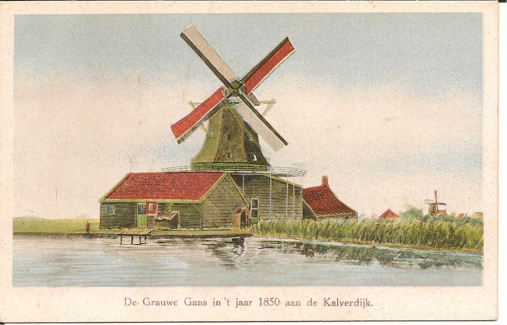 Ansichtkaart De Grauwe Gans aan de Kalverdijk  Grauw, Ophalen of Verzenden, 1940 tot 1960, Ongelopen, Noord-Holland