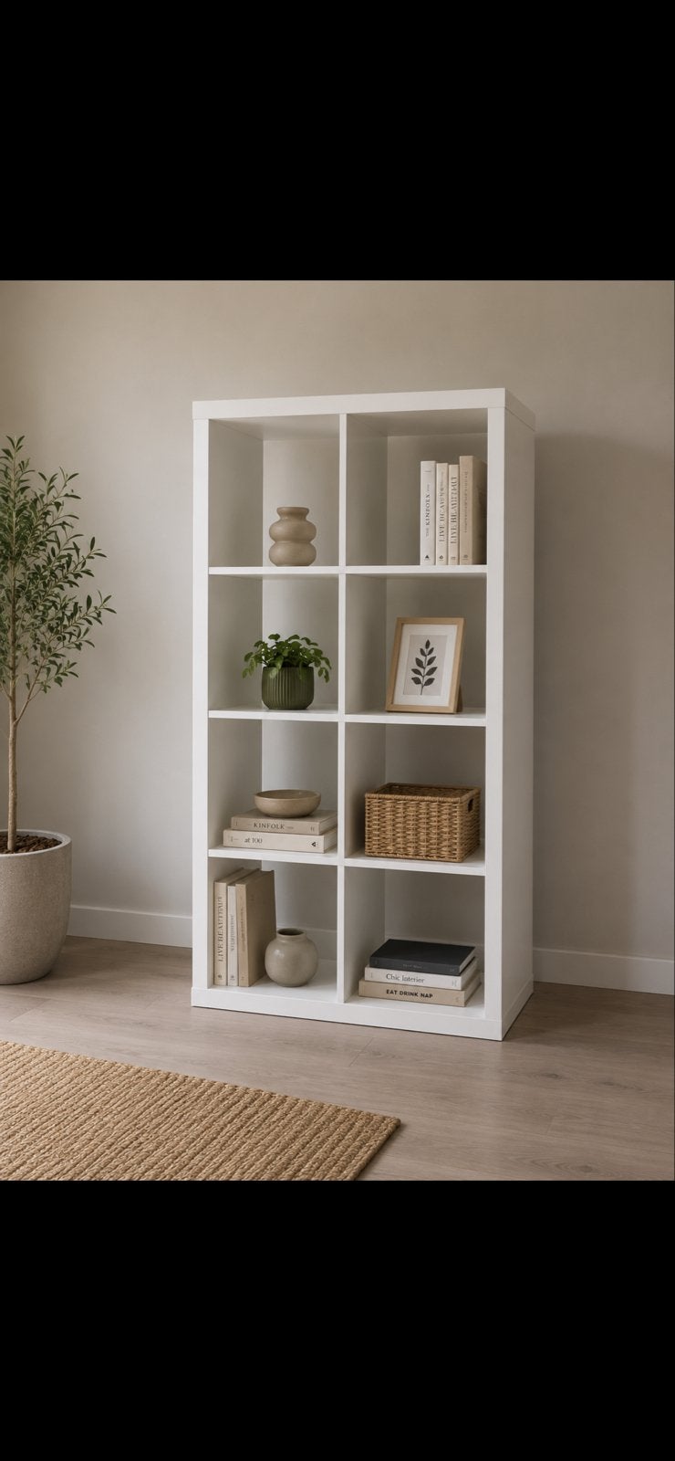 Witte Kast met 8 Vakken - Perfect voor Boeken en Decoratie, Huis en Inrichting, Ophalen, Met plank(en), Gebruikt, 100 tot 150 cm