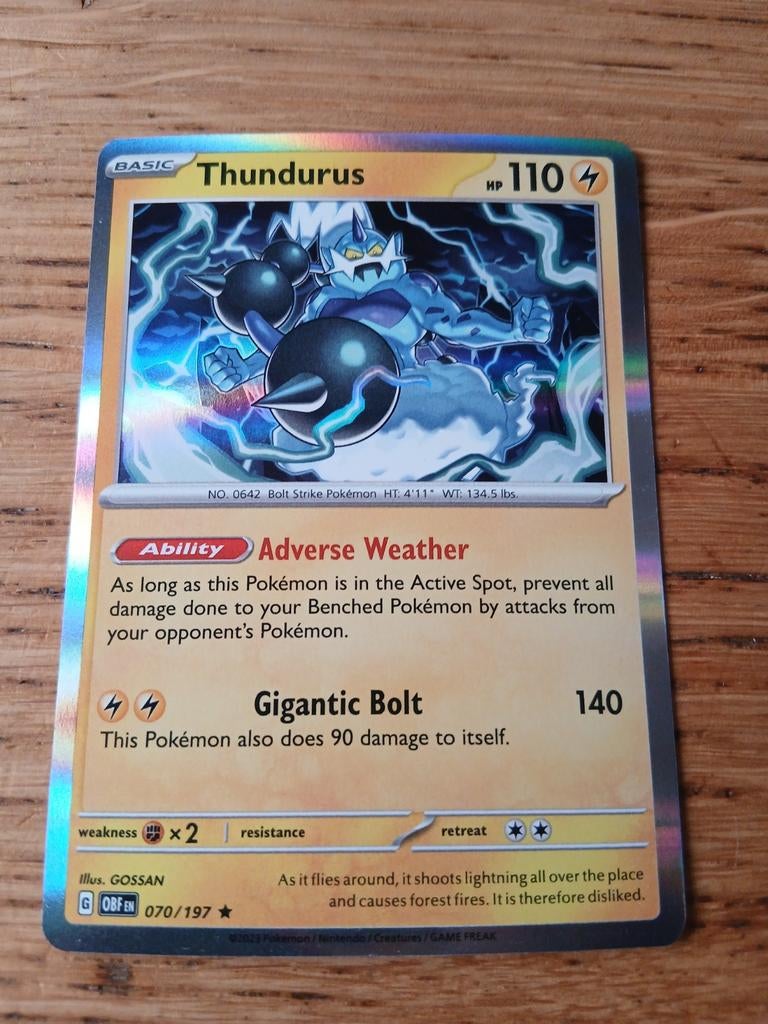 Thundurus 070/197, Ophalen of Verzenden, Zo goed als nieuw, Losse kaart, Foil