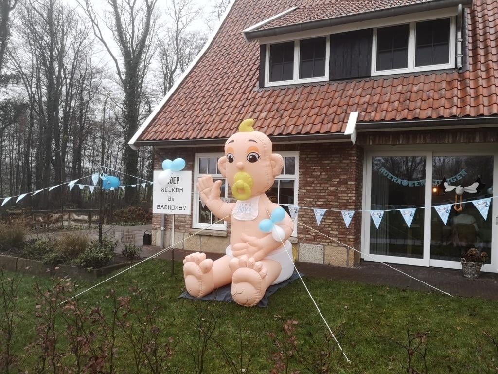 Opblaasbare Ooievaar, Opblaasbare Baby, Geboorte, Oldenzaal, Ophalen, Abraham of Sarah