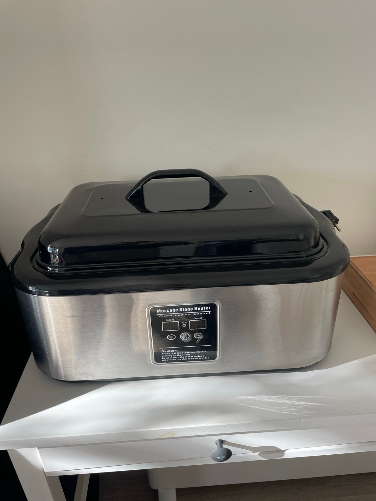 Hotstone Massage Set met Verwarmer en 64 Stenen, Ophalen, Zo goed als nieuw, Hotstone
