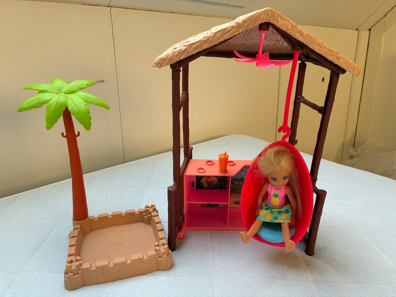 Barbie Chelsea Speeltuin met Palmboom en Schommel, Kinderen en Baby's, Ophalen of Verzenden, Gebruikt, Barbie