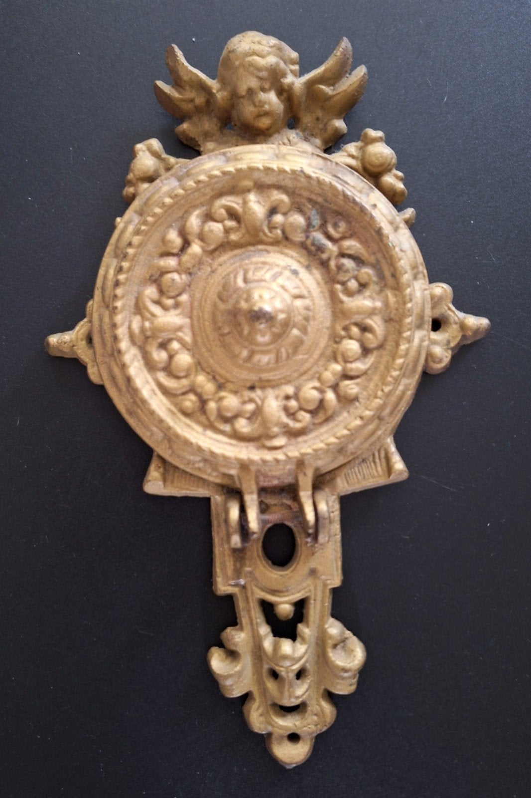 Antieke engelen wandhouder - 24 cm, Ophalen of Verzenden