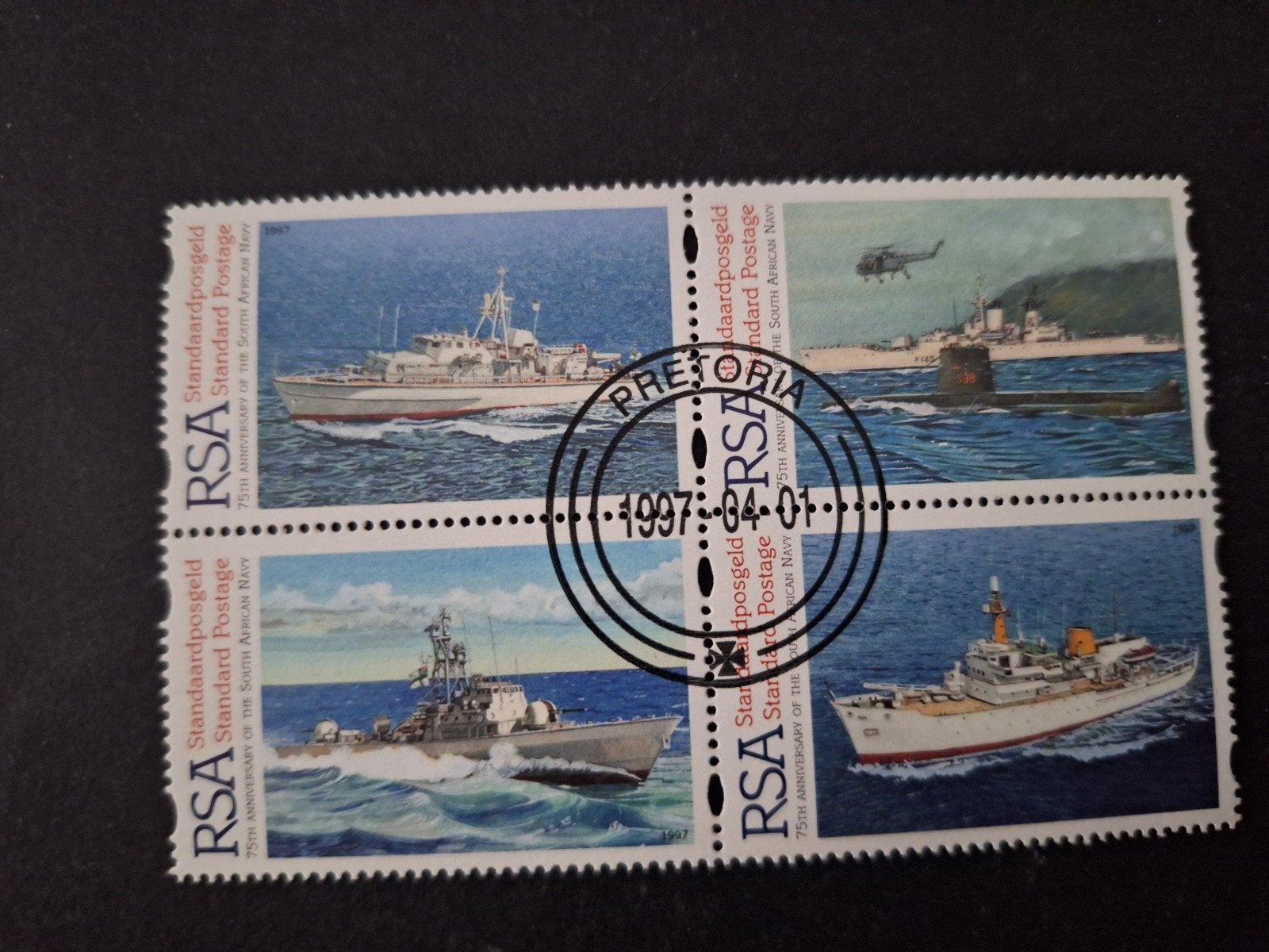 1997 ZUID-AFRIKA  - 4 x postzegel MARINE  ZA, Postzegels en Munten, Ophalen of Verzenden, Zuid-Afrika, Gestempeld