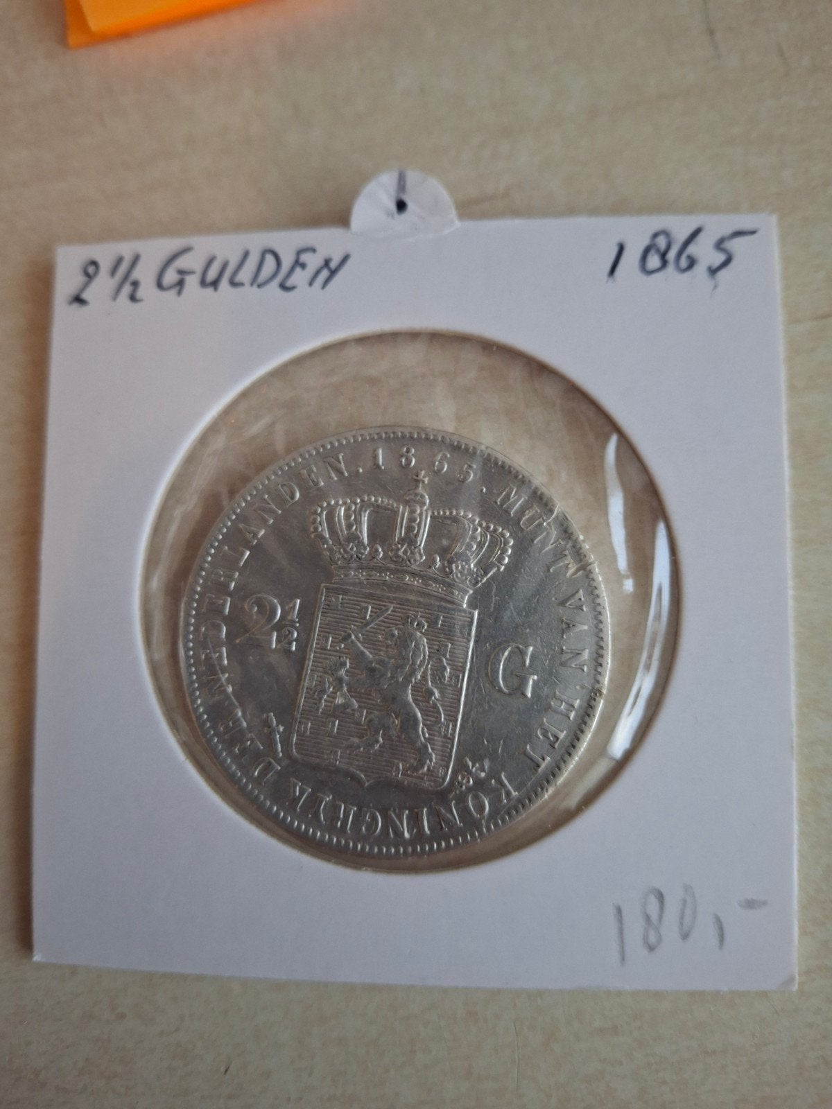2 1/2 Gulden 1865 Willem III - Zeer Fraai Zilveren Munt, Ophalen of Verzenden
