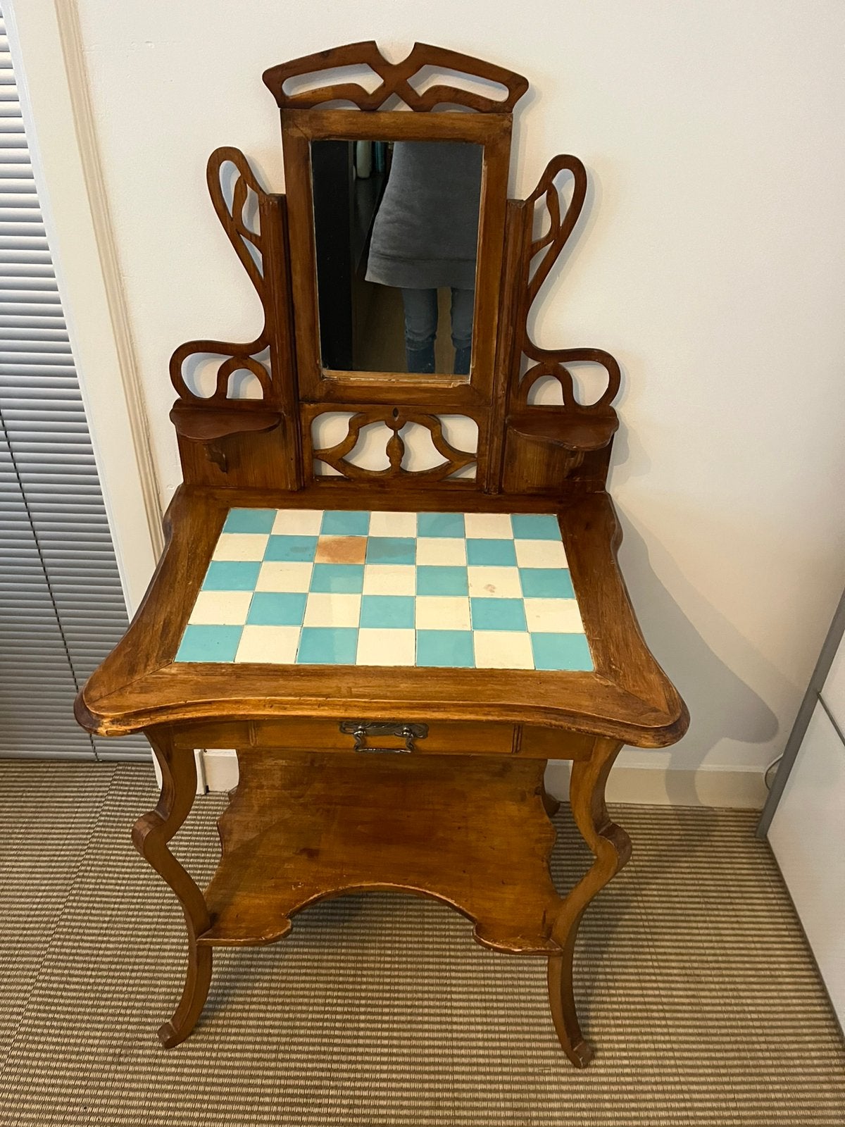 Vintage,Jugendstil, art deco tafel, kaptafel, Ophalen, 100 tot 150 cm, Jugendstil / srt deco, 50 tot 100 cm