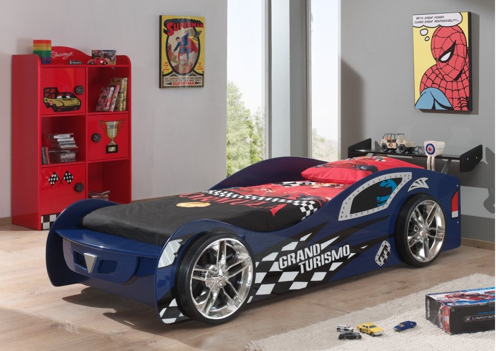 Autobed Grand Turismo - 90x200 - Blauw, Kinderen en Baby's, Kinderkamer | Bedden, Niet ingevuld, Niet ingevuld, Niet ingevuld
