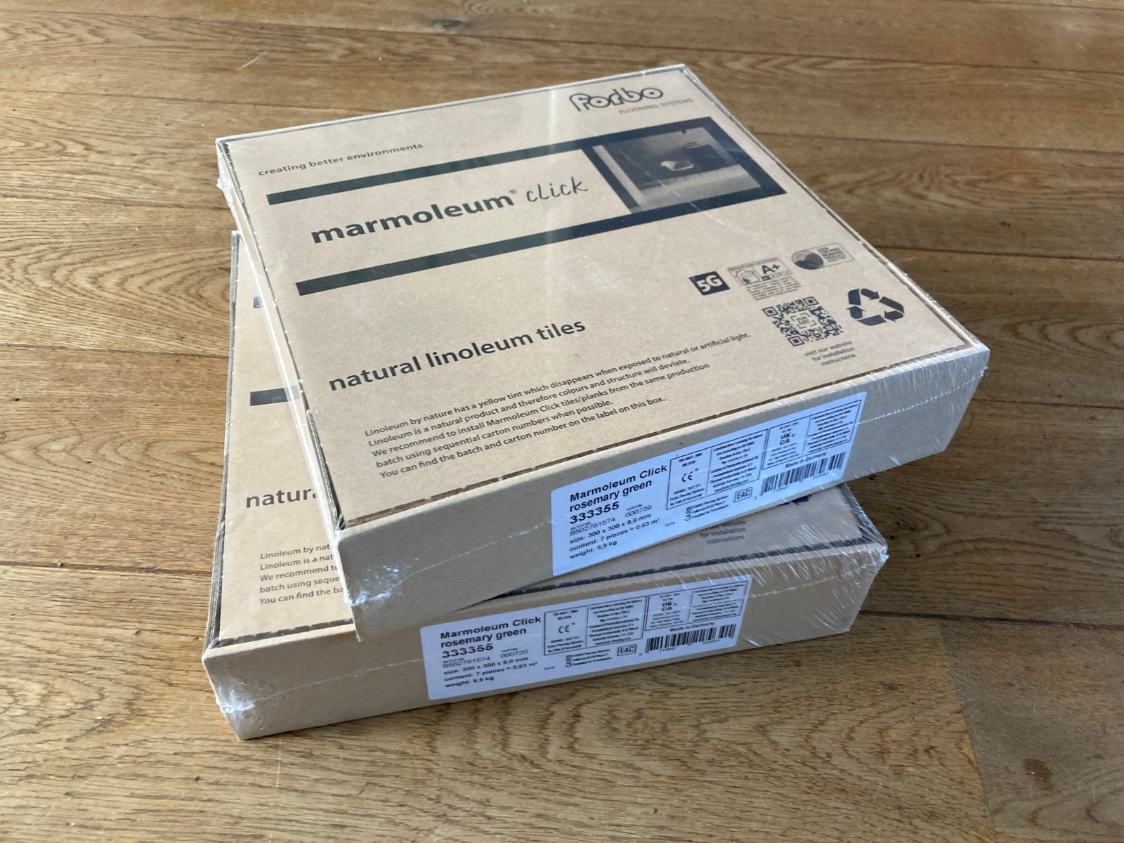 Nieuwe Marmoleum Click tegels 30x30 - Rosemary Green, Ophalen, Overige materialen, Overige typen, Nieuw