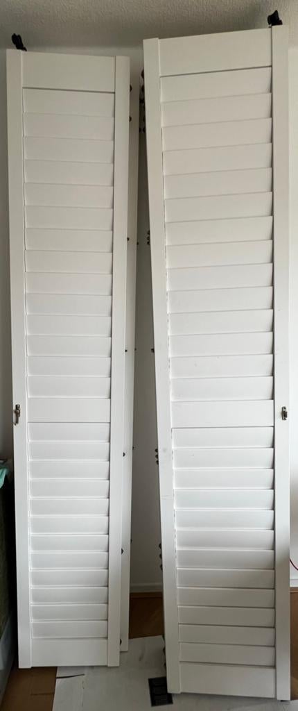 Witte houten shutters - 236cm x 450cm - Binnenluiken, Ophalen, Zo goed als nieuw