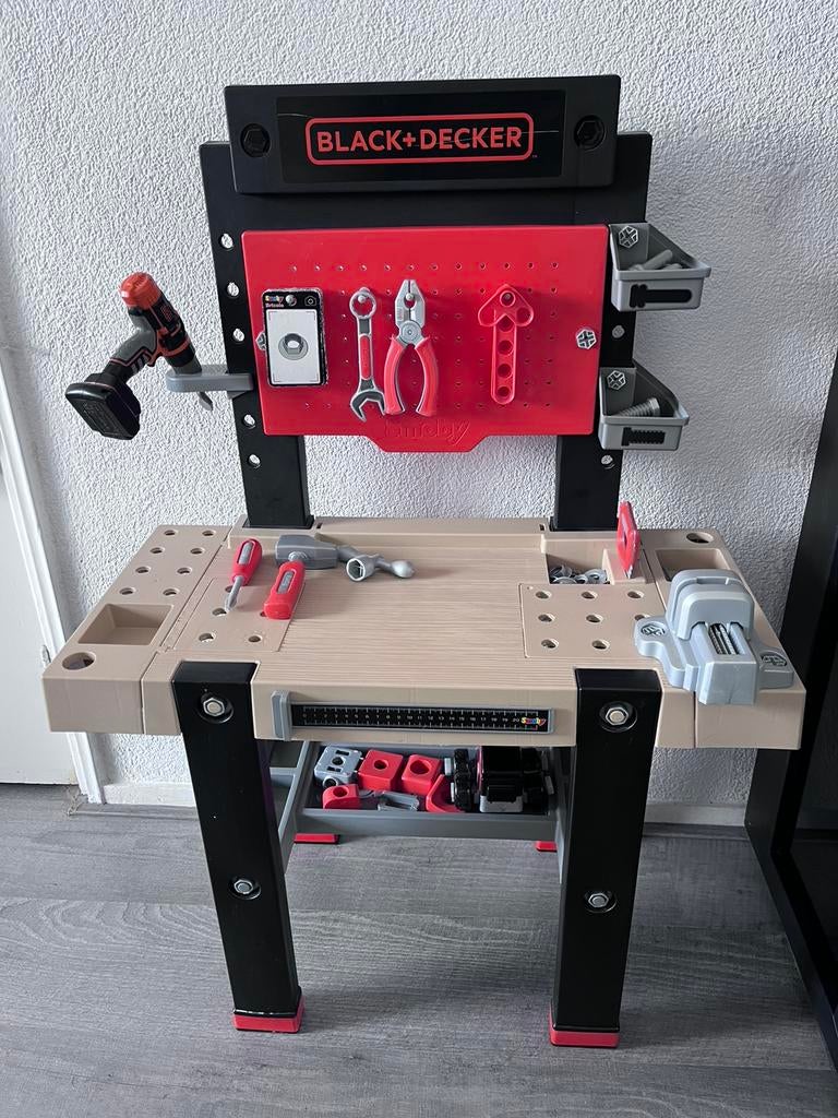 Smoby Black+ Decker werkbank kind zwart oranje bouwtafel, Kinderen en Baby's, Speelgoed | Speeltafels, Ophalen, Gebruikt