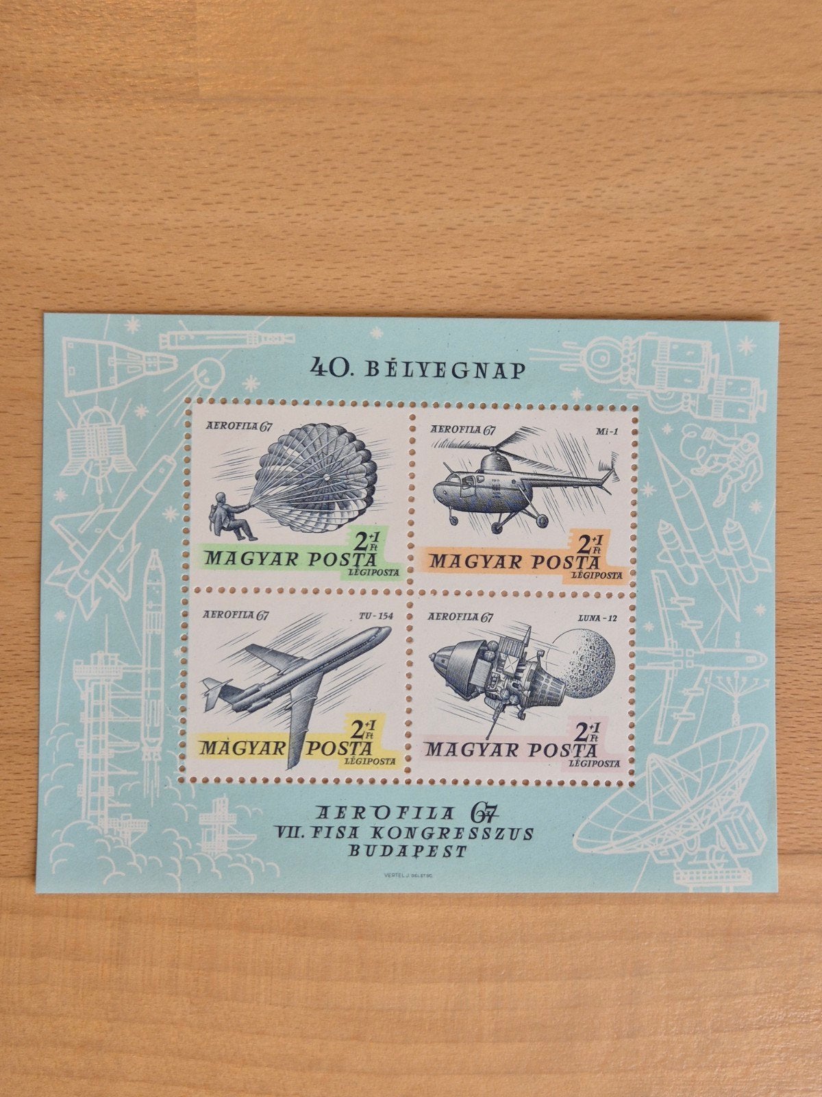 Hongarije 1967 ruimtevaart, Ophalen of Verzenden, Postfris