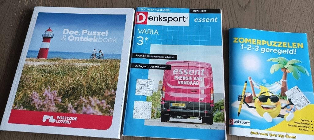 3x Puzzelboeken: Doe, Puzzel & Ontdekboek, 2x Denksport, Ophalen of Verzenden, Minder dan 500 stukjes, Nieuw, Puzzelboek