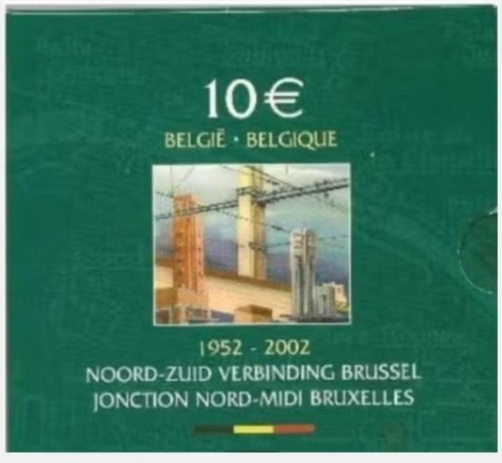 Belgie - Proof 10 Euro 2002 - Noord-Zuid Verbinding Brussel, Zilver, België, 10 euro, Verzenden