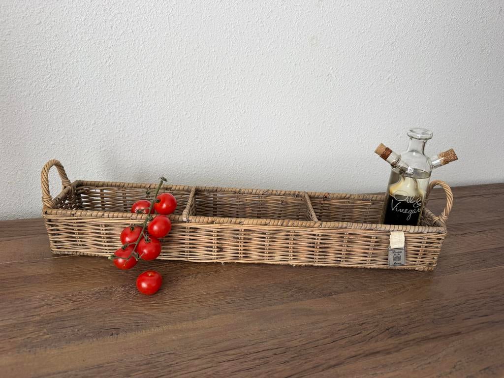 Riviera Maison Rustic Rattan Mand met 3 vakken, Ophalen of Verzenden, Gebruikt, Rechthoekig, Overige materialen