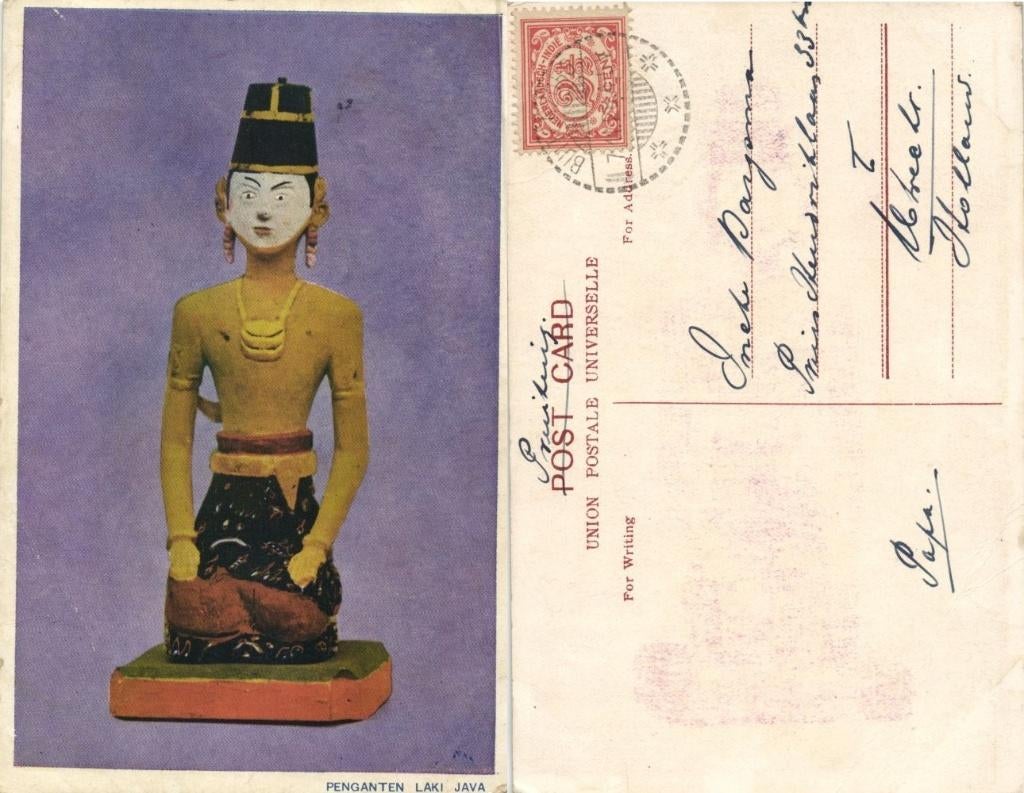 indonesie, JAVA, Penganten Laki, Ned. Indie (1928) Bruidegom, Ophalen of Verzenden, 1920 tot 1940, Gelopen, Buiten Europa