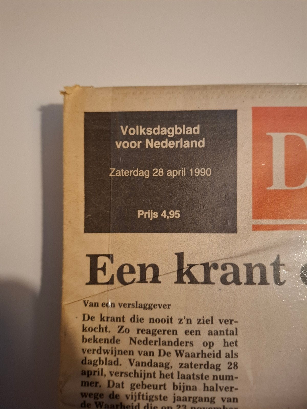 Laatste editie Dagblad de Waarheid + Symbolisch Aandeel, Verzamelen, Tijdschriften, Kranten en Knipsels, Ophalen of Verzenden