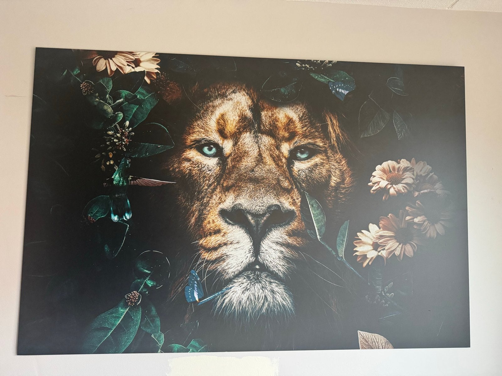 Print 'Lion' van Posterjunkie op dibond - 180x120 cm, Ophalen, 125 cm of meer, 75 cm of meer, Print