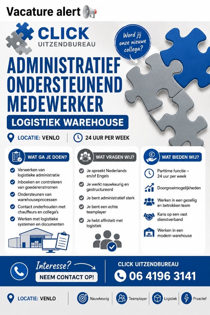 Vacature, Vacatures, 33 - 40 uur, LBO / VMBO, Vanaf 1 jaar, Freelance of Uitzendbasis