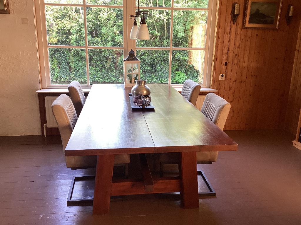 Eettafel, Huis en Inrichting, Ophalen, Gebruikt, 100 tot 150 cm, 200 cm of meer