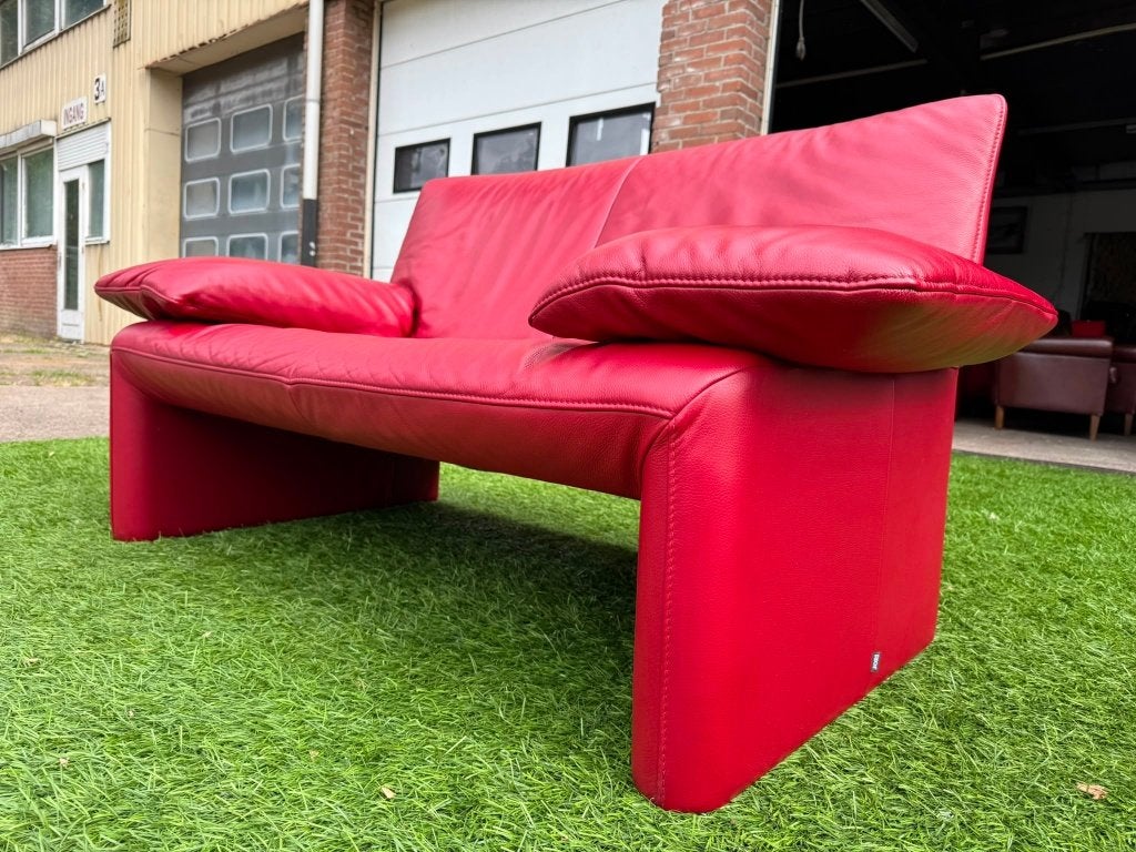 Bank JORI Linea rood leer 2 zit bankstel design sofa JR870, Ophalen, Jori, Geen, Pahest@hotmail.nl