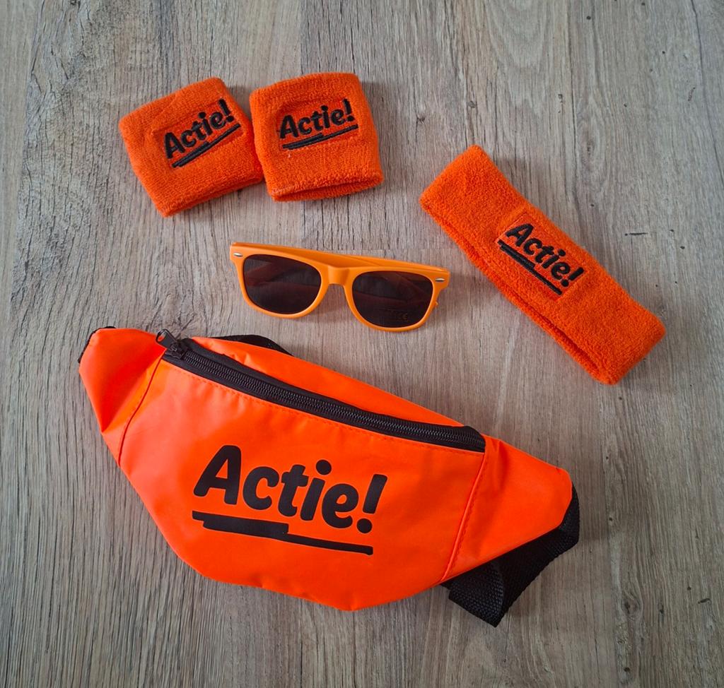 Oranje decoratie set 5-delig - WK accessoires, Ophalen of Verzenden, Nieuw, Kostuum, Oranje of Koningsdag