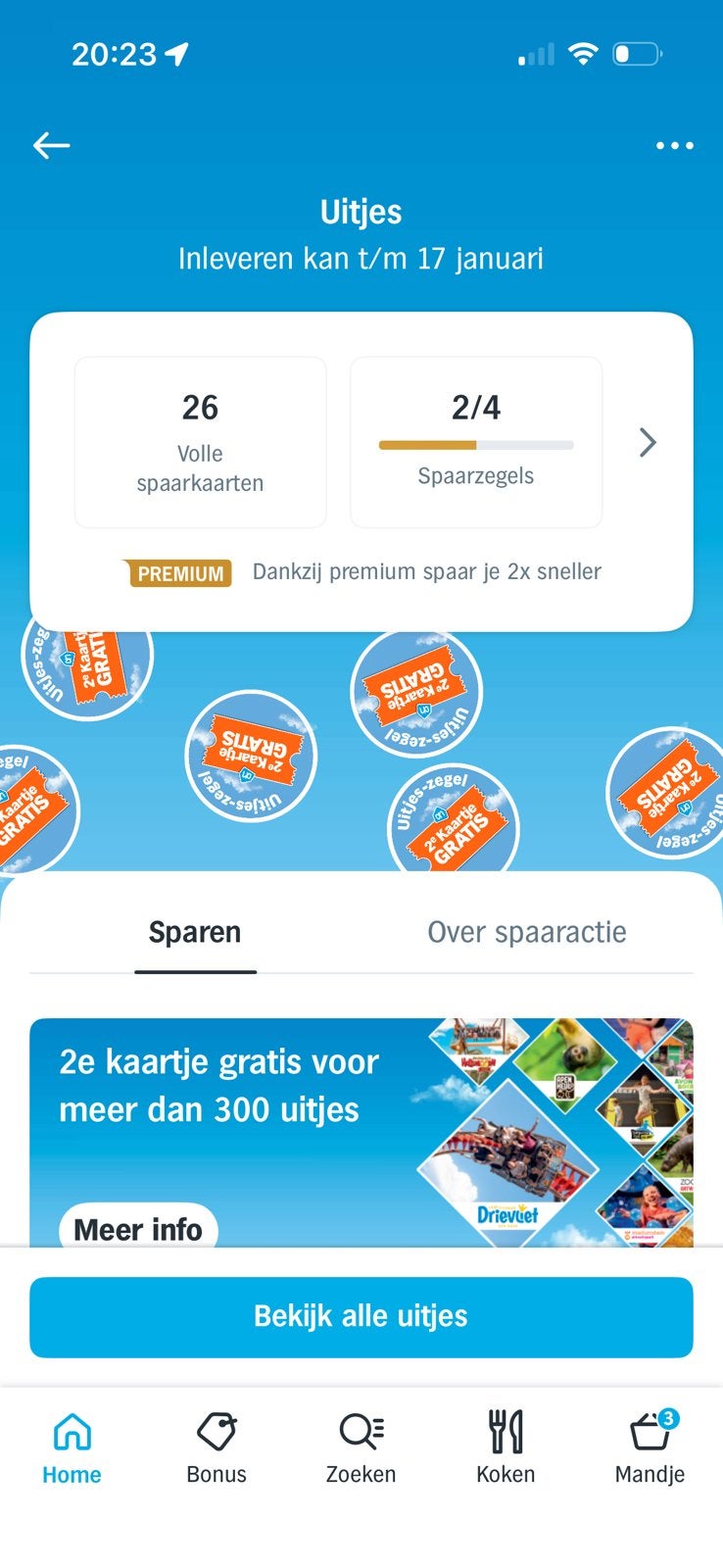 26 spaarkaarten tweede gratis van Albert Heijn, Tickets en Kaartjes, Kortingsbon