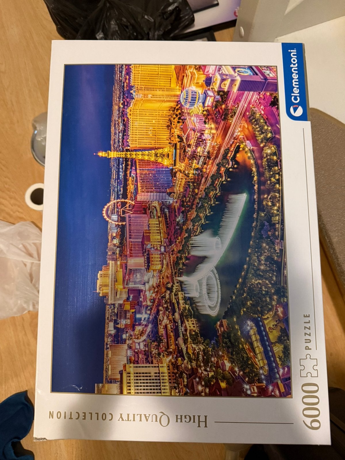Clementoni puzzel 6000 stuks Las vegas, Ophalen of Verzenden, Meer dan 1500 stukjes, Zo goed als nieuw
