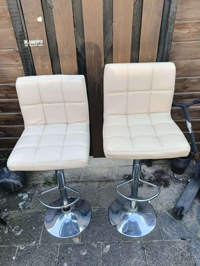 Barkrukken, Huis en Inrichting, Barkrukken, Ophalen, Gebruikt, 60 tot 90 cm, Leer