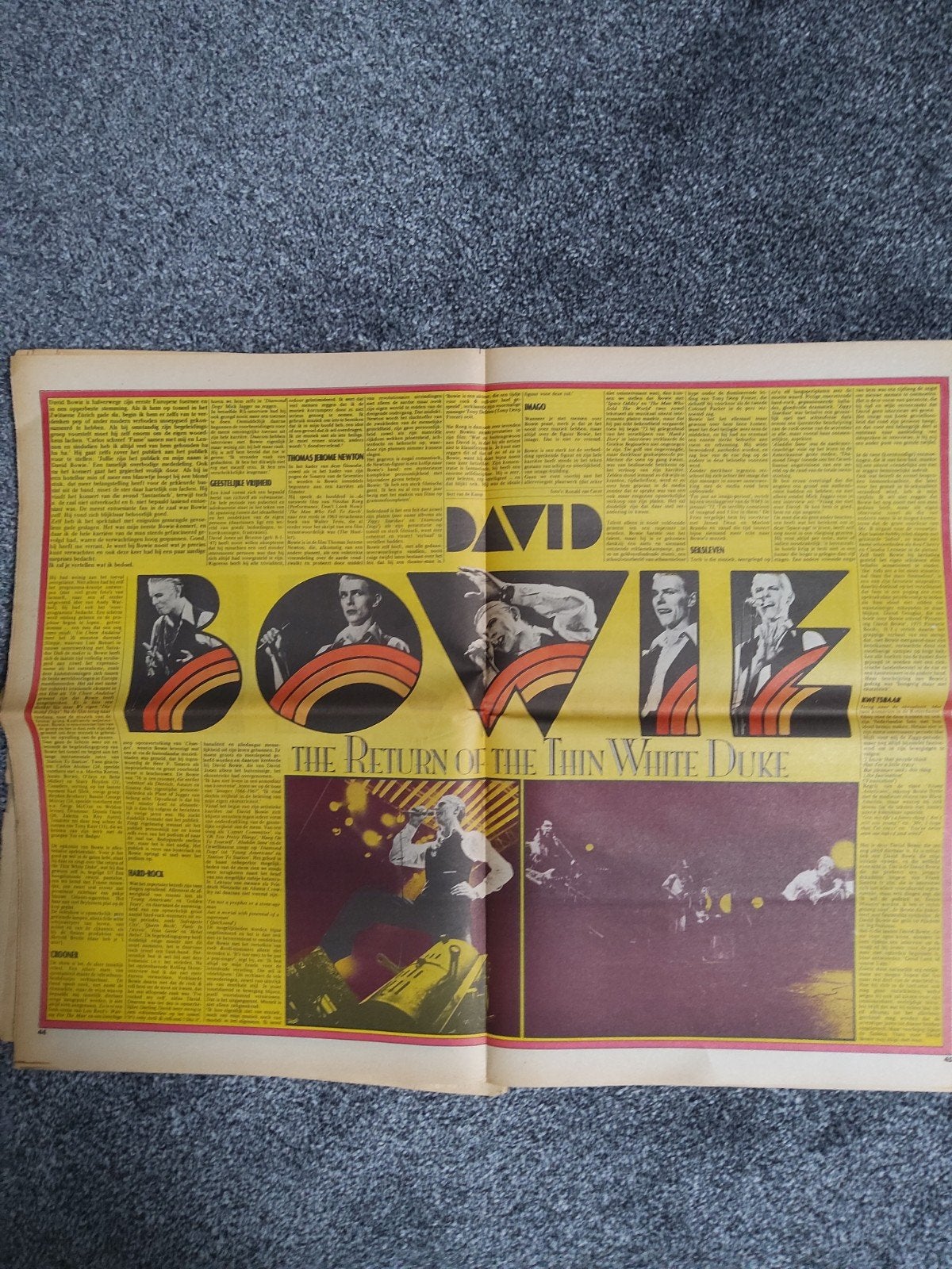David Bowie: Tin white duke mei 1976 A3 FORMAAT, Ophalen of Verzenden, Zo goed als nieuw, Boek, Tijdschrift of Artikel