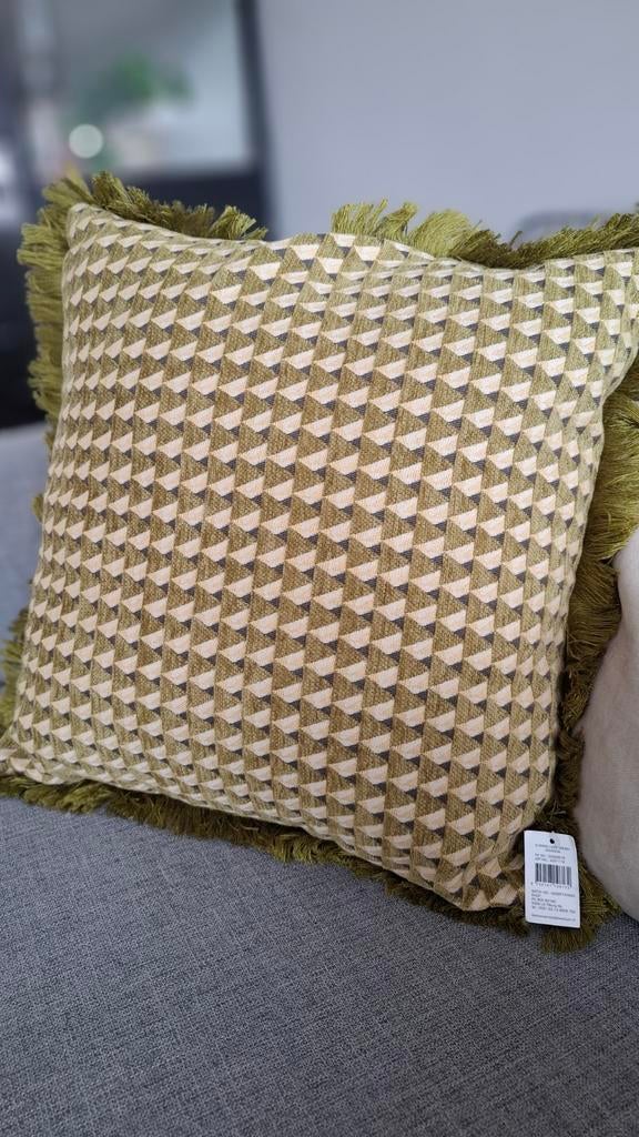 Kwantum Kussen Groen Retro Motief 45x45cm, Huis en Inrichting, Woonaccessoires | Kussens, Ophalen of Verzenden, Nieuw, Groen, Vierkant