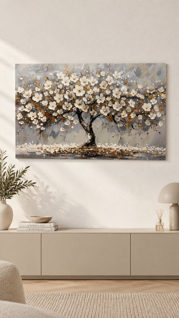 Modern Canvas Schilderij 120x80 cm print boom wanddecoratie, Ophalen, Nieuw, Print, 100 tot 125 cm