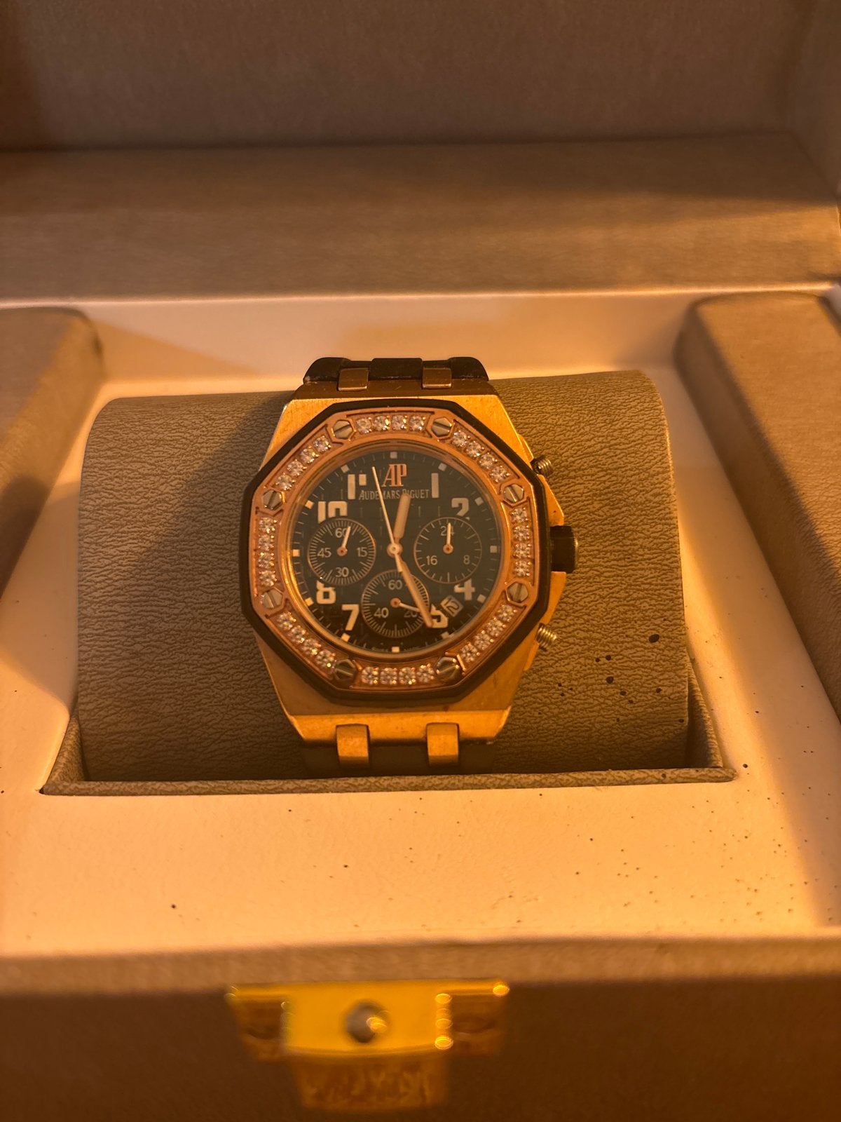 Audemars Piguet Royal Oak Offshore Chronograaf Goud, Overige merken, Polshorloge, Overige materialen, Ophalen of Verzenden