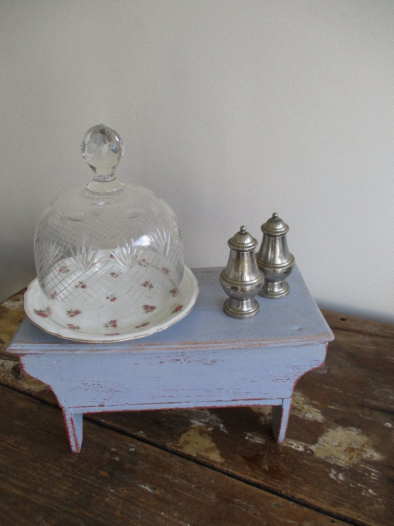 brocante glazen stolp van geslepen glas., Ophalen of Verzenden