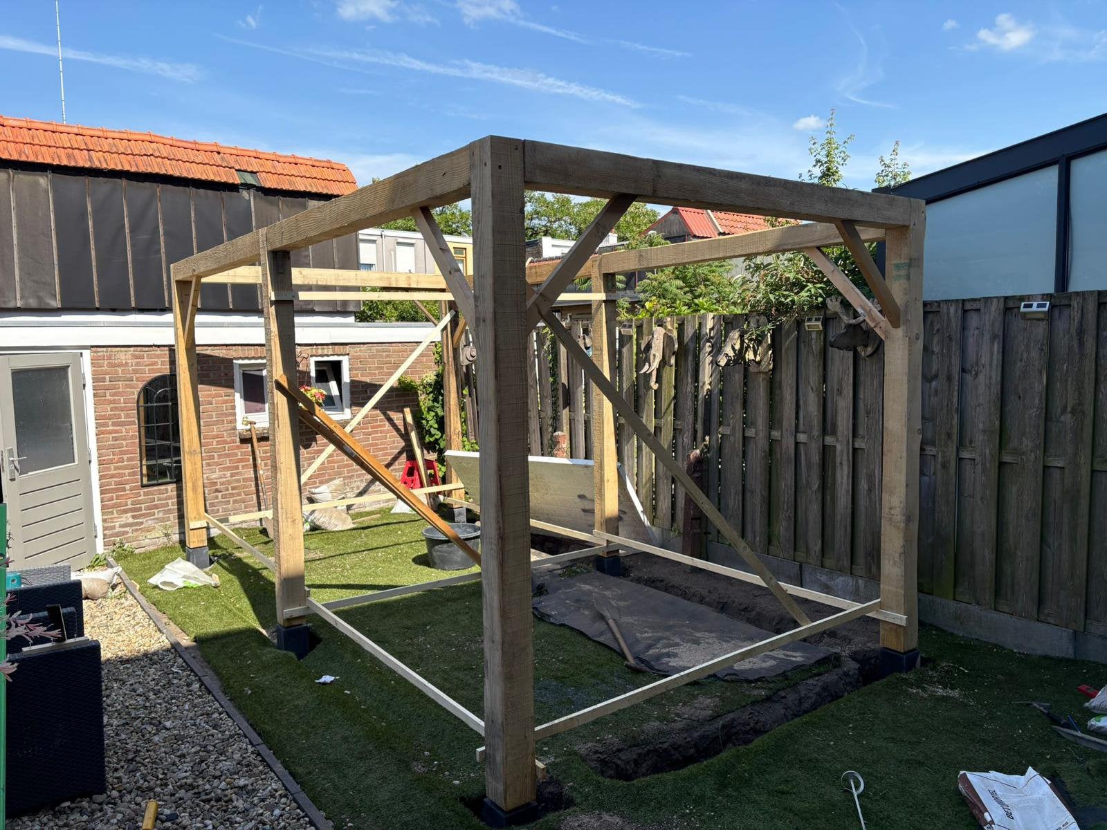 overkapping pergola, Ophalen, Zo goed als nieuw