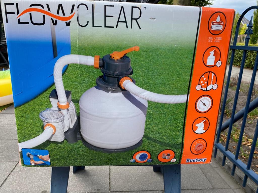 Warmtepomp +Bestway Steel Pro Zwembad Rond 366x122 cm, Gebruikt, Rond, 300 cm of meer, Opzetzwembad