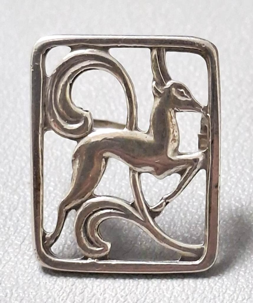 Schitterende Deense Zilver Broche Chr. Veilskov Kopenhagen, Ophalen of Verzenden, Zilver, Broche