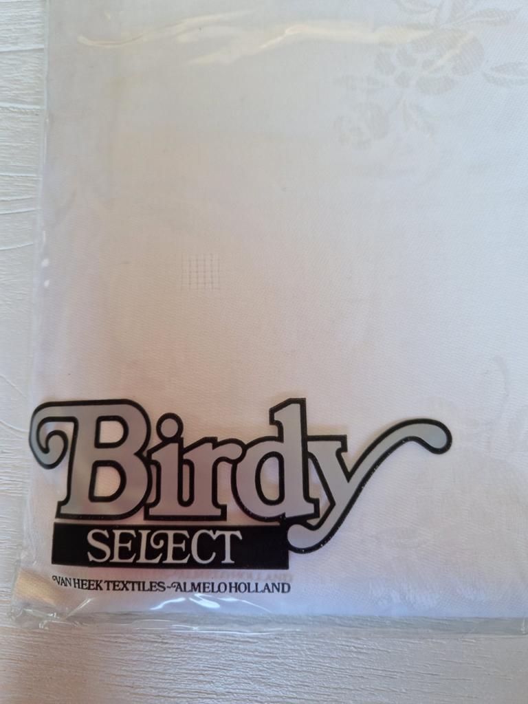 Nieuw Vintage retroBIRDY  tafelkleed DAMAST wit, Ophalen of Verzenden, Nieuw, Rechthoek, Binnen