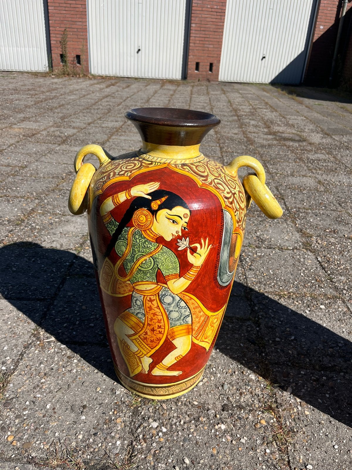 Set van 2 handgeschilderde Chinese vazen (60 en 70 cm), Ophalen