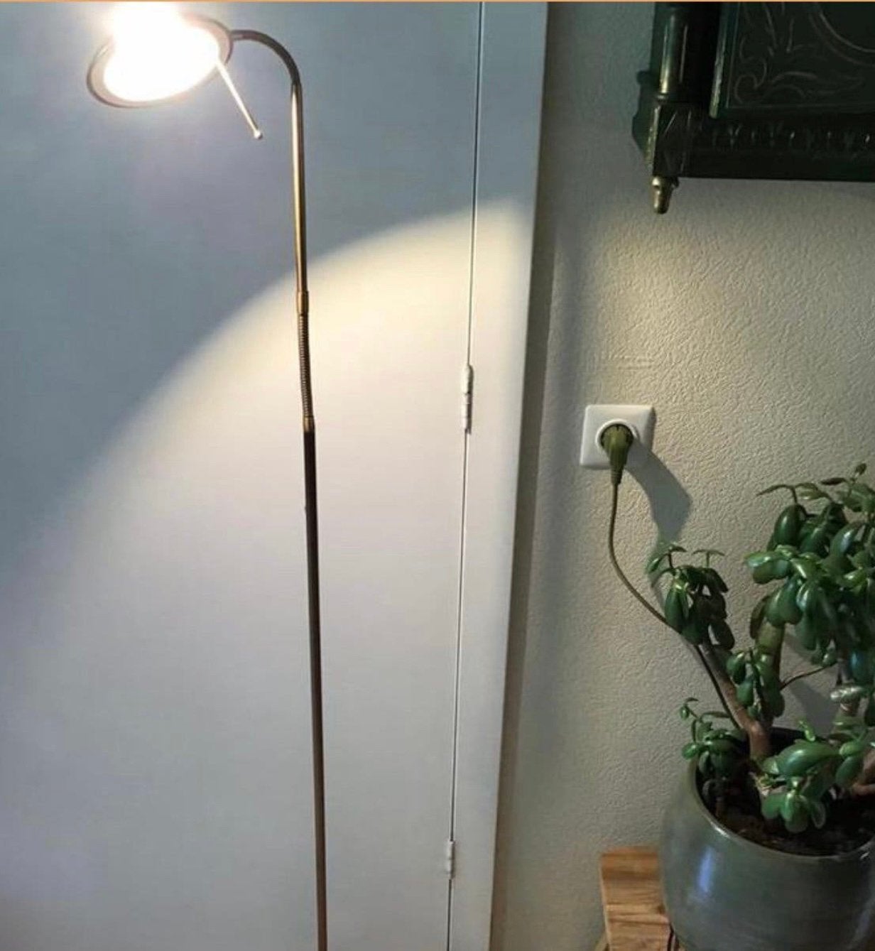 Vloerlamp brass/goud, Ophalen, Zo goed als nieuw