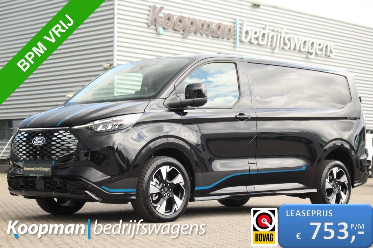 Ford E-Transit Custom 320 L1H1 Sport | 71kWh | 160kW/218pk |, Automaat, 71 kWh, Zwart, 348 km