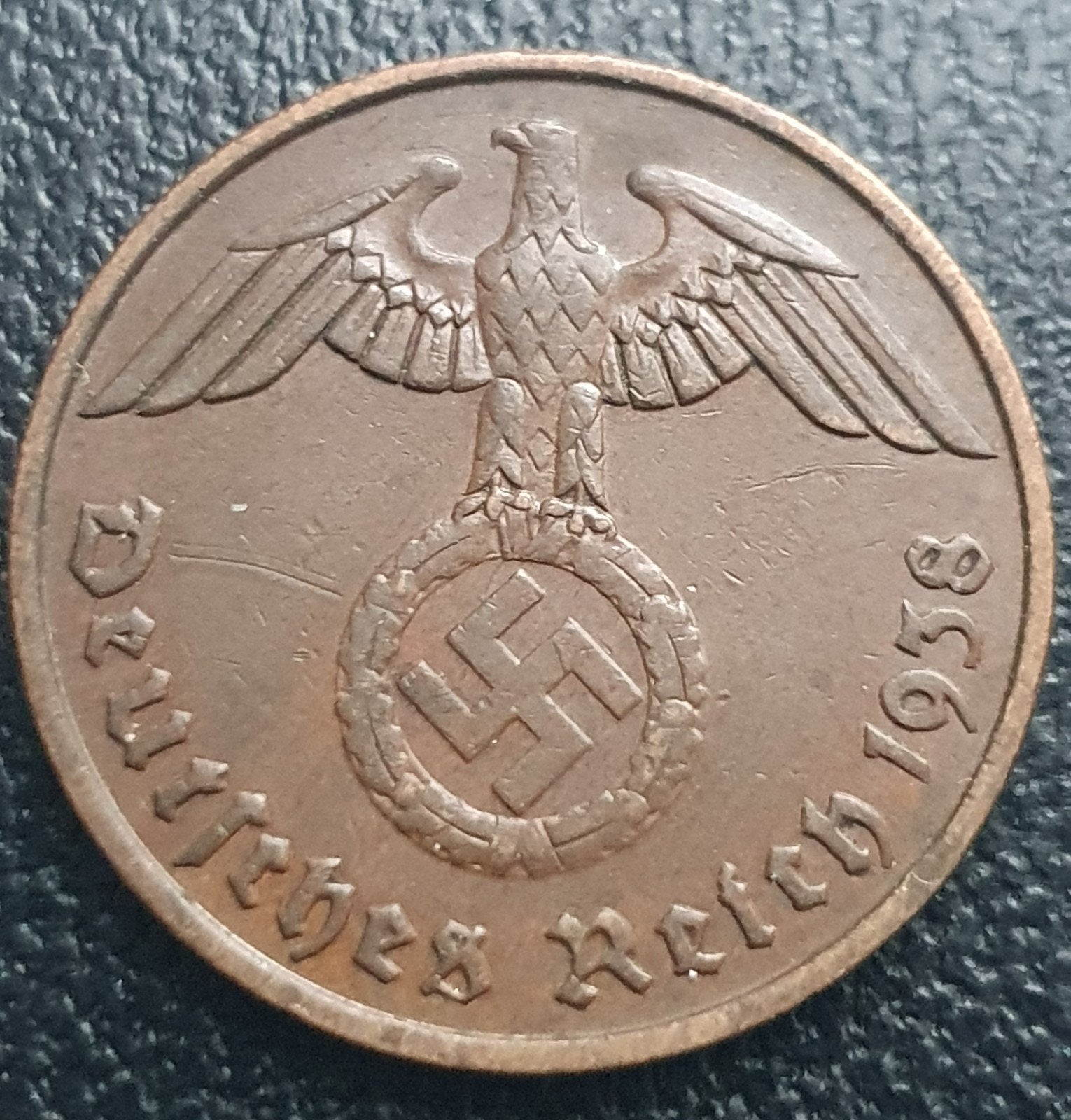 2 Pfennig munt uit 1938 F Nazi Duitsland derde rijk, Ophalen of Verzenden, Duitsland, Losse munt