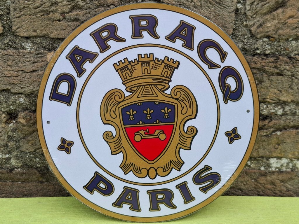 Reclamebord automerk Darracq Paris met bijhorend boekje, Ophalen of Verzenden, Nieuw, Auto's