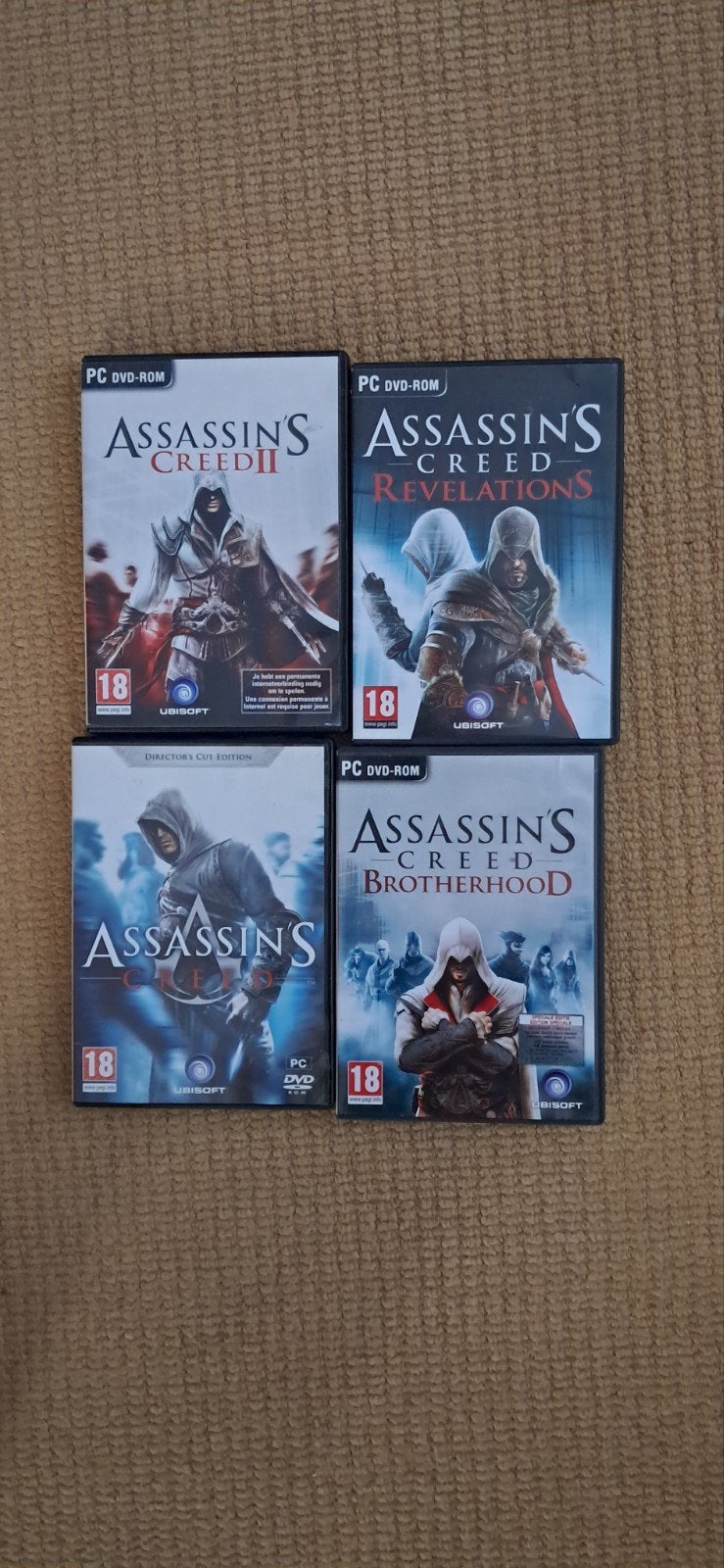 4 pc dvd rom Assassins creed, Avontuur en Actie, Vanaf 18 jaar, 1 speler, Ophalen of Verzenden
