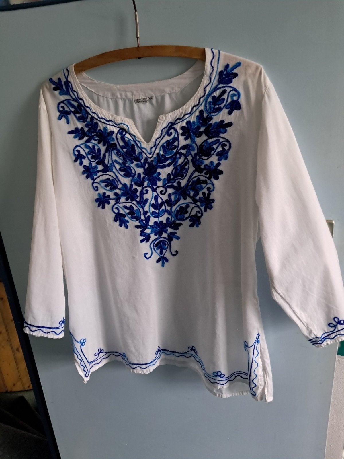 Blouse, geborduurd, India, Boho, Hippy, Ophalen of Verzenden, Zo goed als nieuw, Maat 46/48 (XL) of groter